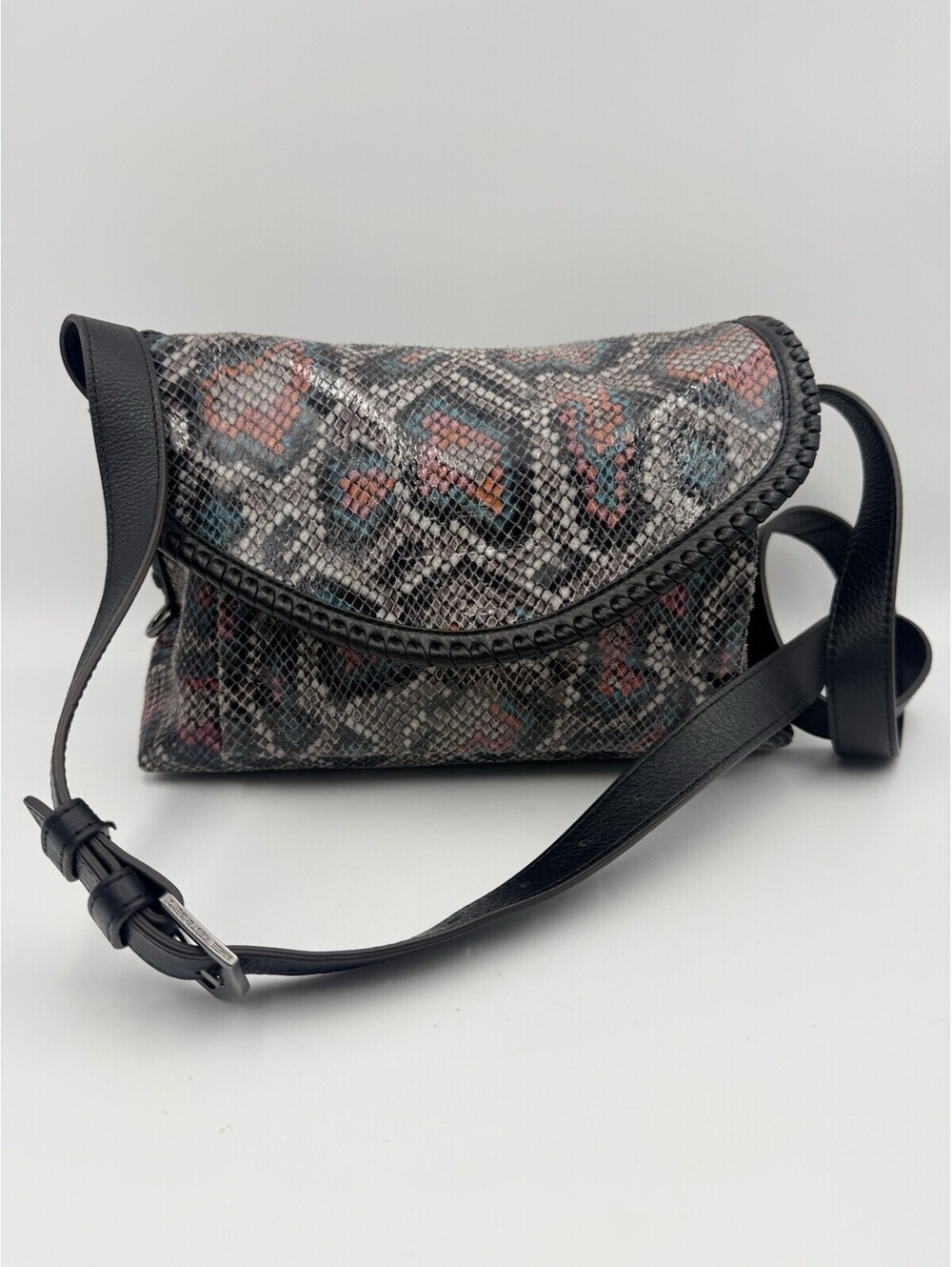 Aimee Kestenberg Leather All For Love Crossbody Bag Multicolor Snake Print